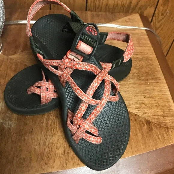 Chaco" Sandals Size-W7 Orange -Good Condition - Picture 6 of 12